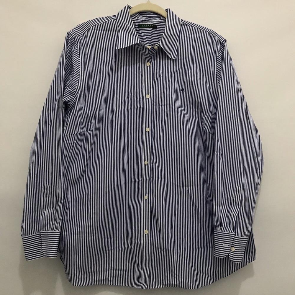 Ralph Lauren Blue Stripe Cotton  Shirt Size 2X.